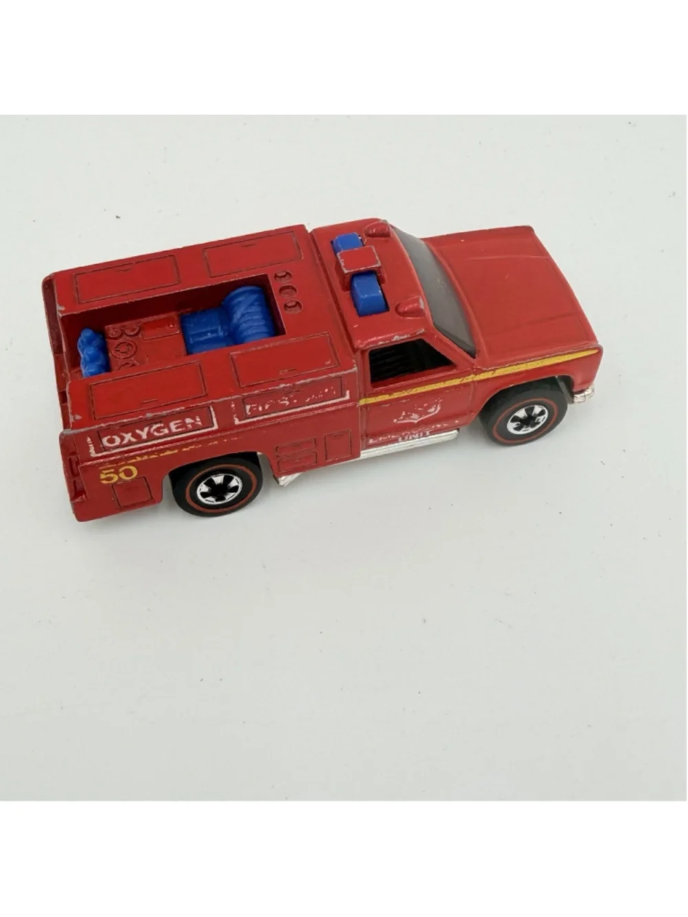 Vintage 1974 Hot Wheels Redline Emergency Squad Fire Truck Red Hong Kong